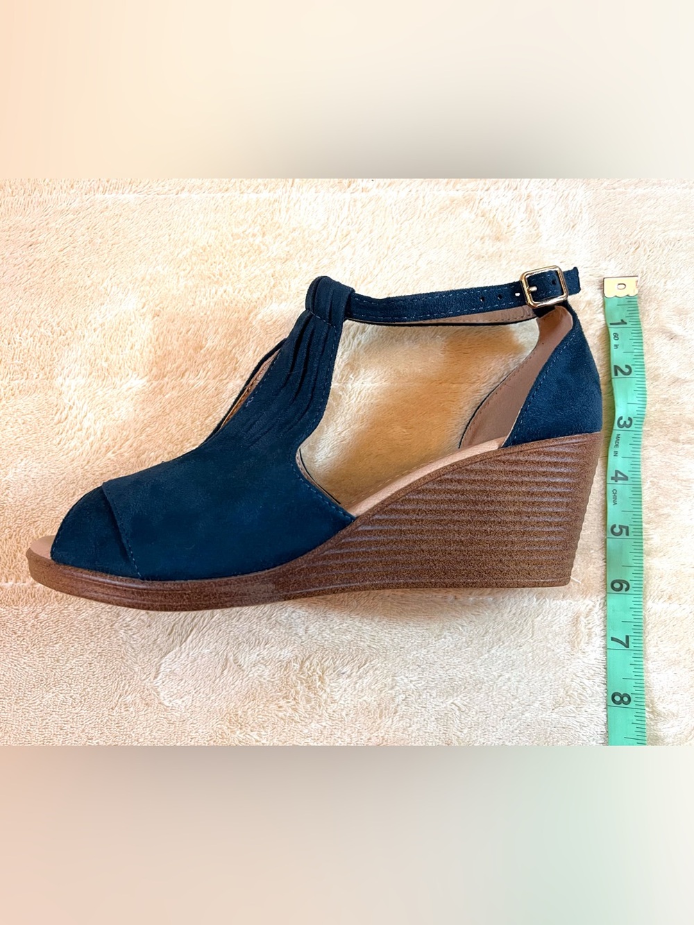 Journee Collection NWOT Wedge Sandal Teal 7M - Picture 6 of 6